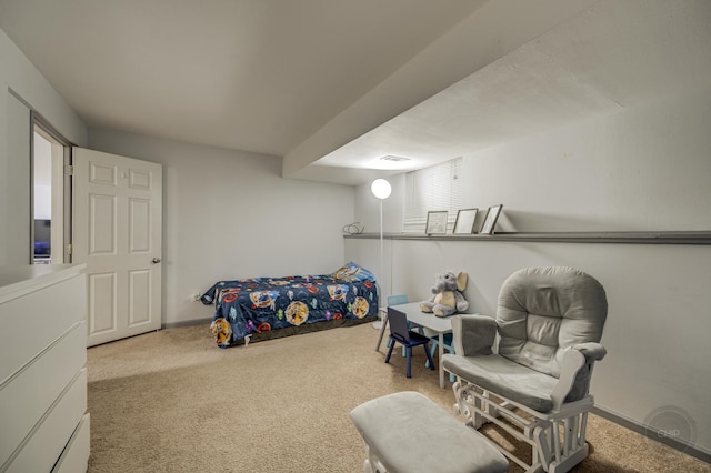 interior space with carpet floors and baseboards