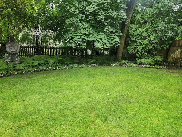 view of yard with fence