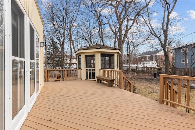 wooden terrace with fence