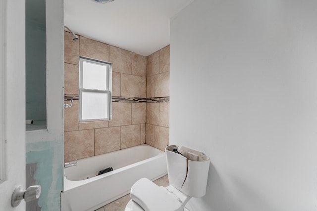 full bathroom with toilet and shower / bath combination