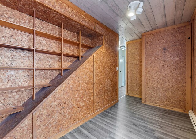 storage room with a baseboard heating unit