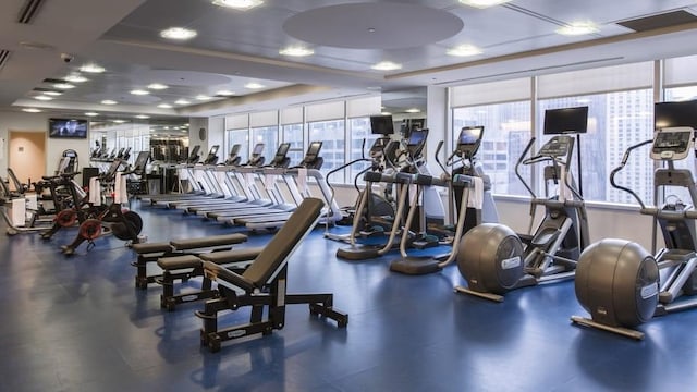 exercise room with visible vents