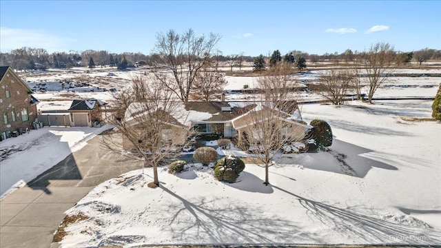 view of snowy aerial view