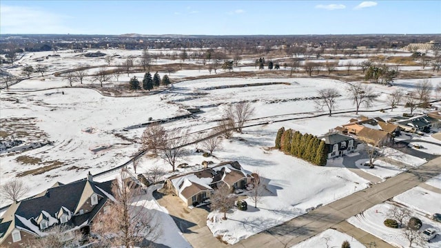 view of snowy aerial view