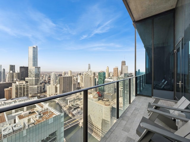 balcony featuring a city view