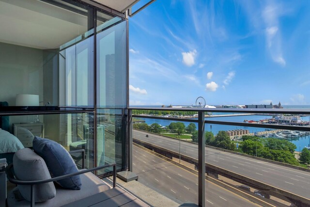 211 N Harbor Dr Unit 1502, Chicago, IL 60601 - balcony with a water view and a city view