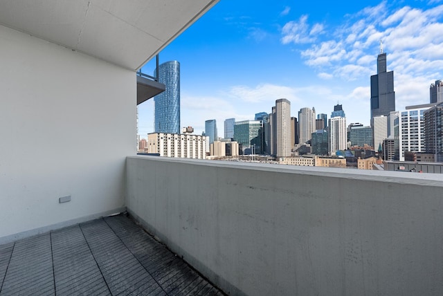 balcony with a view of city