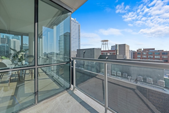 balcony featuring a city view