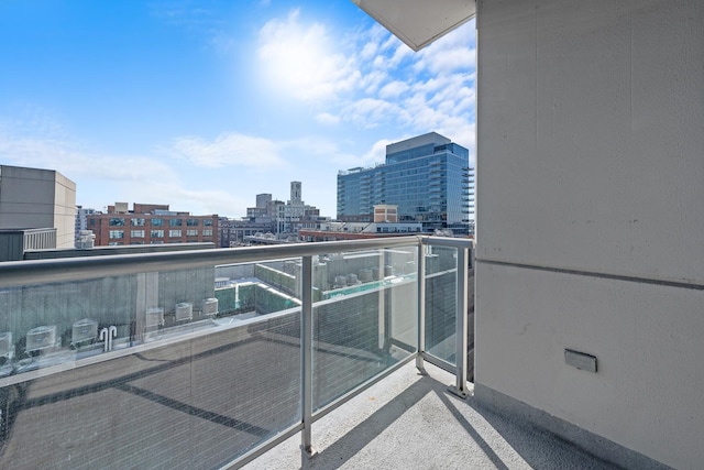 balcony featuring a view of city