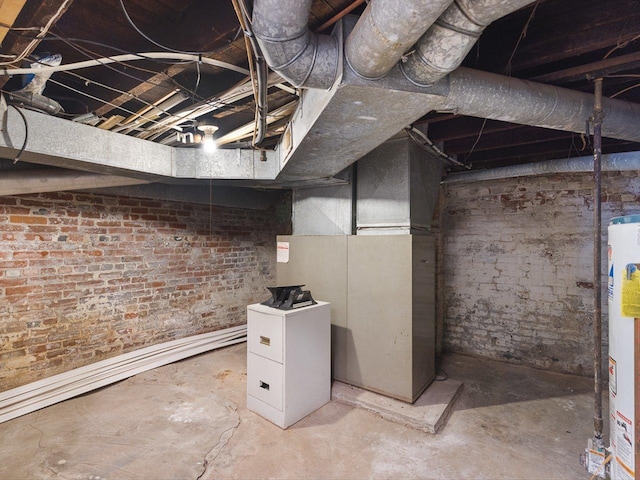 unfinished below grade area with water heater