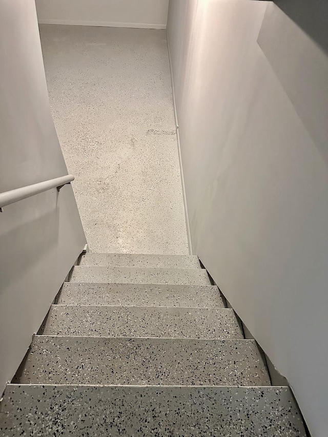 9310 S Eggleston Ave, Chicago, IL 60620 - stairs featuring speckled floor