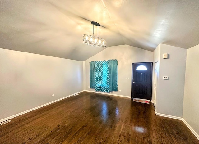 9310 S Eggleston Ave, Chicago, IL 60620 - interior space with lofted ceiling, wood finished floors, visible vents, and baseboards