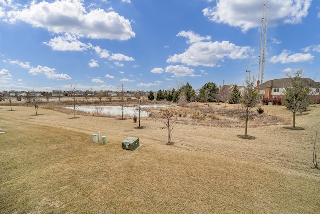 view of yard with a rural view