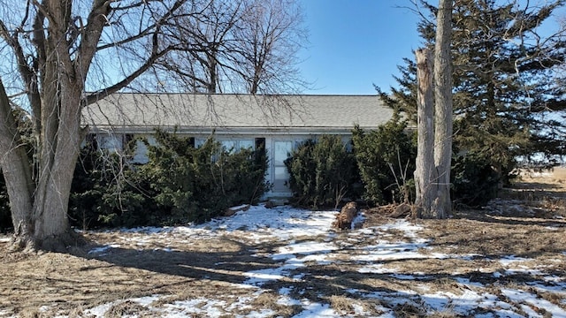 view of snowy exterior