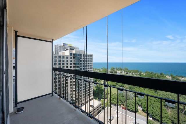 balcony with a water view