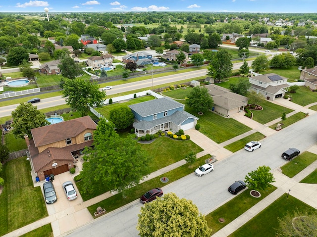 drone / aerial view with a residential view