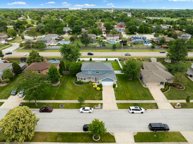 aerial view featuring a residential view