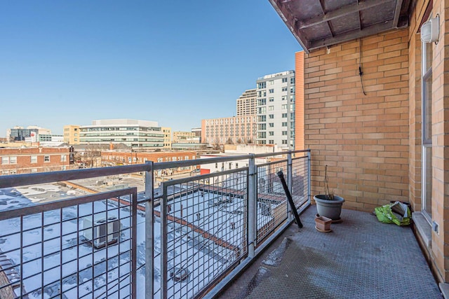 balcony with a view of city