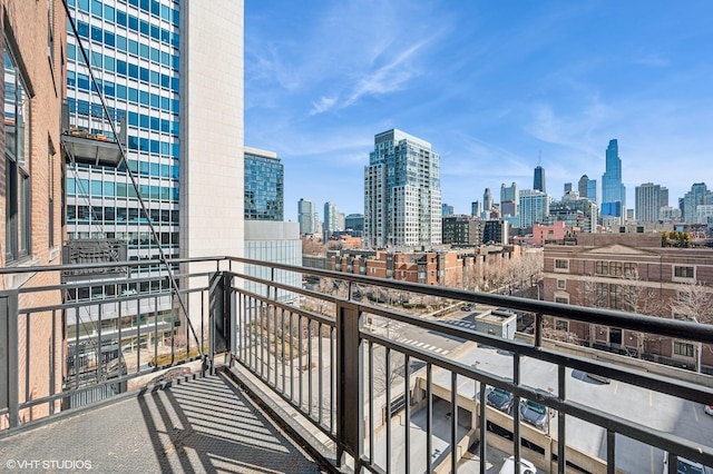 balcony with a city view