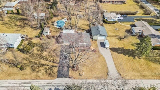 aerial view with a residential view