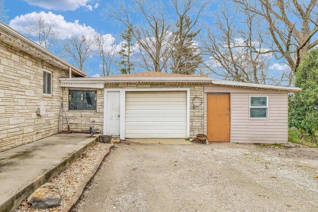 garage with driveway