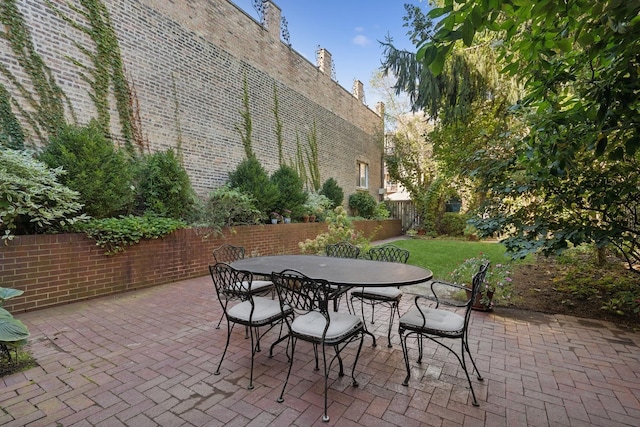 view of patio with outdoor dining space