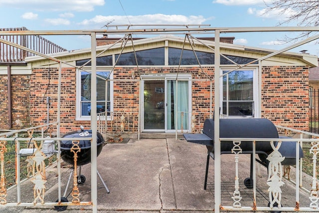 view of patio with area for grilling