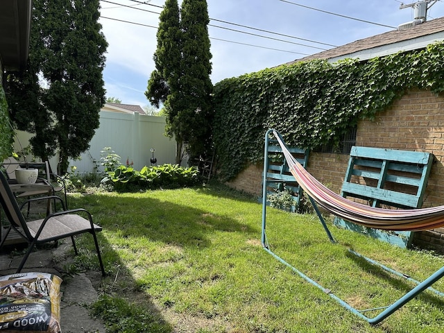 view of yard with fence