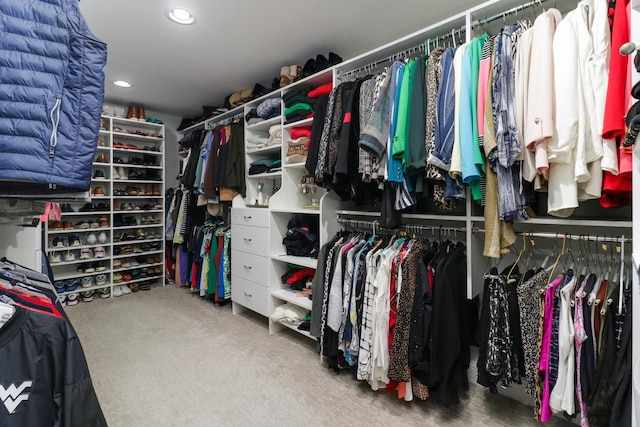 spacious closet featuring carpet