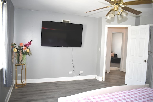 1080 Redondo Dr, Romeoville, IL 60446 - unfurnished bedroom featuring wood finished floors and ceiling fan
