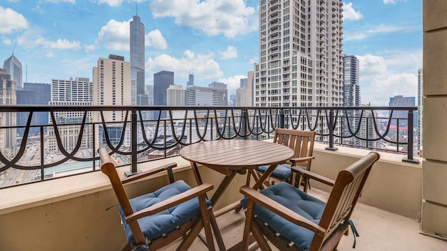 balcony with a city view