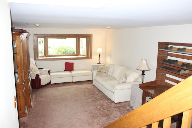 living room with carpet flooring