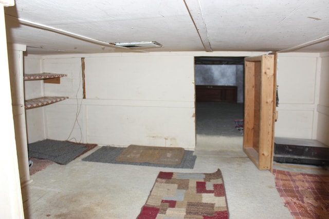 view of finished basement