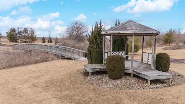 view of yard with a gazebo