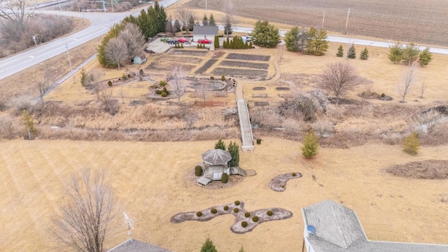 bird's eye view with a rural view