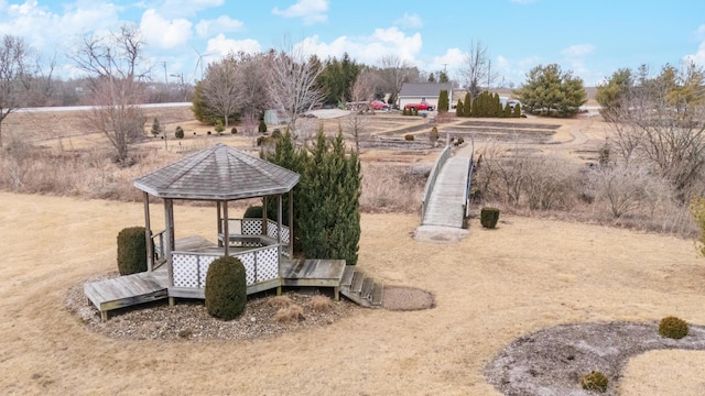 view of yard with a gazebo