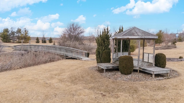 view of yard featuring a gazebo