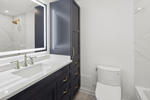 180 E Pearson St Unit 4606, Chicago, IL 60611 - bathroom with a shower, vanity, toilet, and a bathing tub