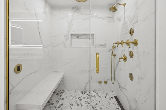 180 E Pearson St Unit 4606, Chicago, IL 60611 - bathroom featuring a marble finish shower