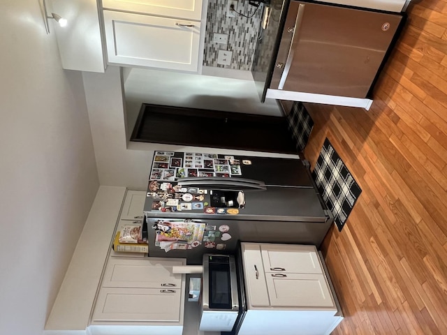 interior space featuring white cabinets