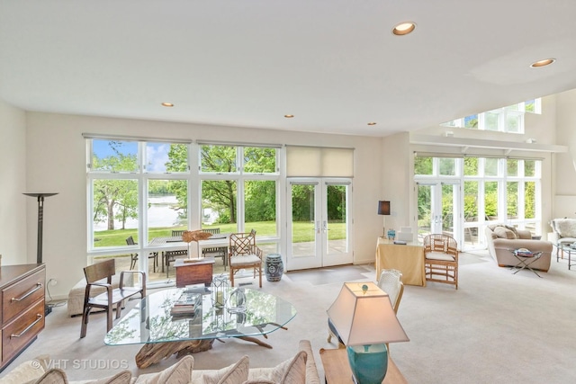 sunroom with french doors