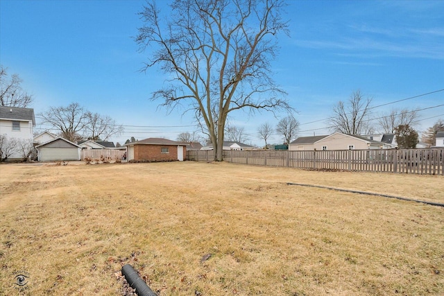 view of yard featuring fence