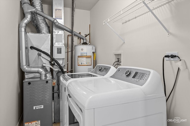 2018 Fulham Dr Unit 2018, Naperville, IL 60564 - laundry area with water heater, washer and clothes dryer, and heating unit