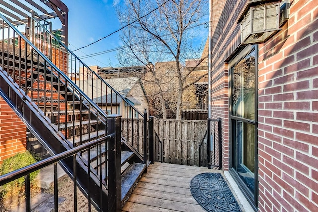 wooden deck with stairs