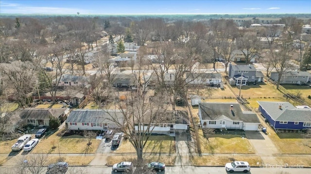 aerial view with a residential view