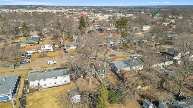 bird's eye view with a residential view