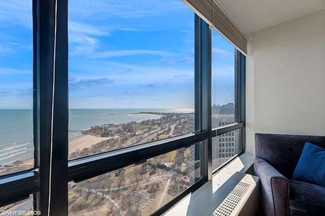 balcony with a water view