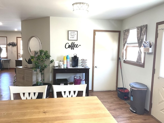 dining room featuring wood finished floors