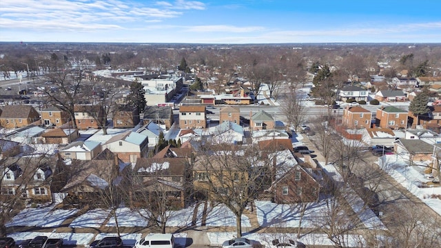 birds eye view of property with a residential view