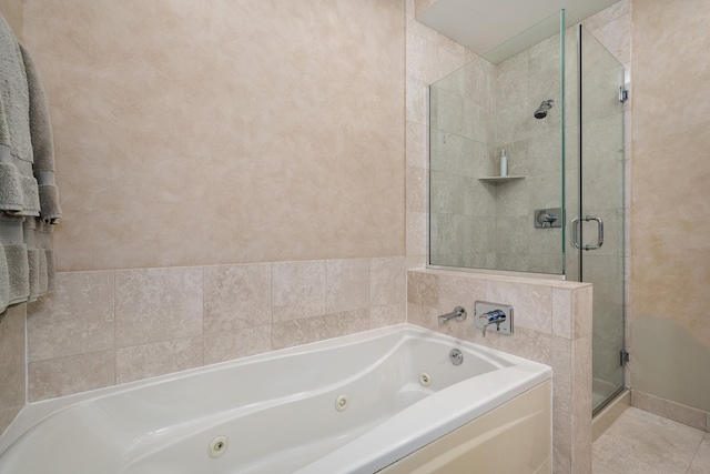 501 N Clinton St Unit 1705, Chicago, IL 60654 - bathroom featuring a whirlpool tub and a shower stall